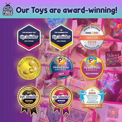 PURPLE LADYBUG DIY Mosaic Photo Frame Crafts for Girls 8-12 6-8 - Great Valentines Day Gift for Kids 7 8 9 10 11 12 Years Old, Fun Craft Kit for Kids & Girl Birthday Tween & Teens Gifts Idea