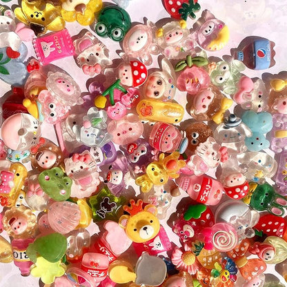 120 Pcs Random Slime Charms Bulk DIY Craft Making Making Kit, Resin Flat Back Slime Making Supplies for DIY Scrapbooking Crafts