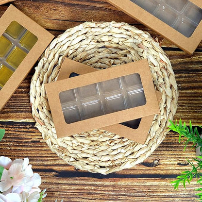 50 Pcs Wax Melt Molds with Boxes Gift Boxes for Wax Melts Wax Melt Boxes Crystal Clear Wax Melt Molds Wax Melts Containers for Wax Cubes Wax Tarts Wax Block