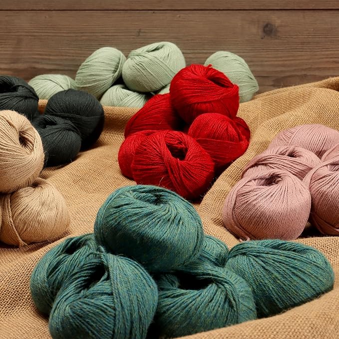 100% Baby Alpaca Yarn Wool Set of 6 Skeins (300 Grams) DK Weight - Made in Peru - Heavenly Soft and Perfect for Knitting and Crocheting (Soft Mint, DK - 6 Skeins)