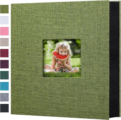 Mublalbum Photo Album 4x6 600 Photos Linen Cover Large Picture Book Holds Horizontal and Vertical Pockets for Wedding Family Anniversary and Baby (Green)