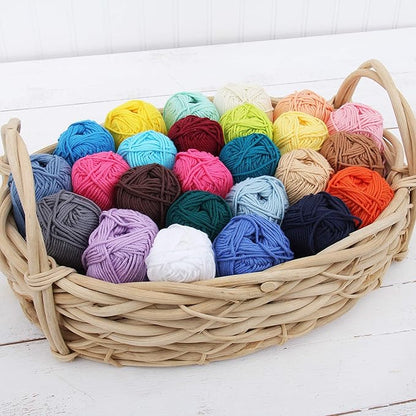 Threadart Crochet 100% Pure Cotton Yarn Set | Confetti Colors | Pack of 6 Skeins Each 50 Grams | Worsted Medium #4 Yarn | 85 yds per Skein