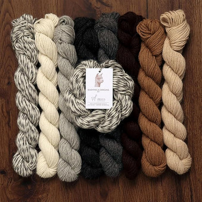 Origins Limited Collection - 100% Baby Alpaca Yarn Wool Set of 8 Hanks (200 Grams) DK Weight Made in Peru Natural Undyed Colors Heavenly Soft Perfect for Knitting and Crocheting (Assorted Colors, DK)