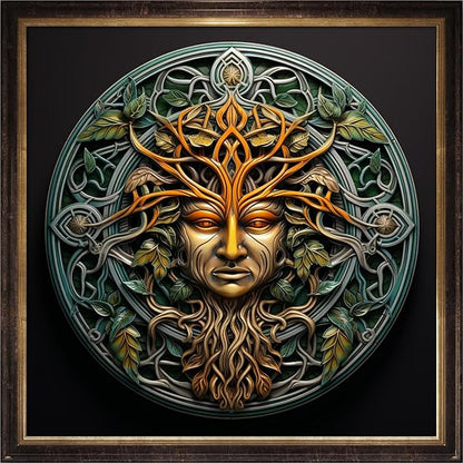 Leczany Cross Stitch Stamped Kit for Beginner - Human Face Tree | DIY Embroidery Starter Patterns Craft Kit Needlepoint for Adults | 11CT, 3 Strands | 14.2x14.2 inches