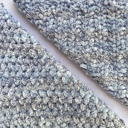 Chenillique XL Super Bulky Chenille Yarn – 100g Skein (88 Yards) + Safety Eyes + Free Plushie Pattern – Plush Polyester Yarn for Amigurumi, Crochet & Knitting - Blue Whisper