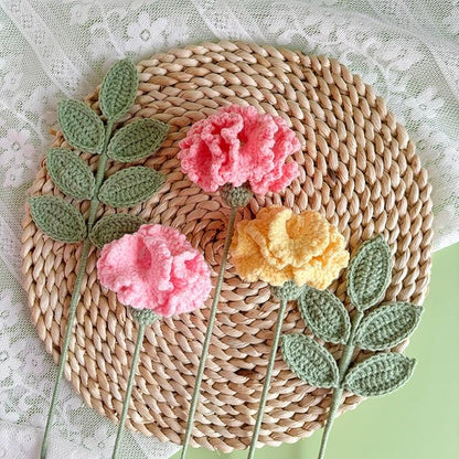 Lily's Lyric Flower Crochet Kit | Carnation & Ash Leaf | Step-by-Step Video Tutorial for Adults Teenagers | Craft Gift Idea DIY Home Decoration