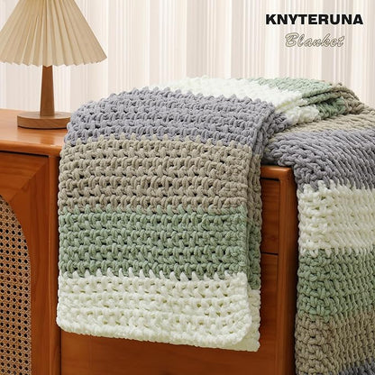 #6 Super Bulky Blanket Yarn for Crocheting - 4 Skeins(Each 10.5oz/300g, 220yds/201m), Chunky Chenille Thick Plush Big Soft Yarn for Crocheting Knitting Blankets, Light Yellow