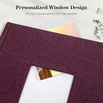 Mublalbum Photo Album 4x6 300 Photos Linen Cover with Memo Areas Photobook Pictures Book for Wedding Family Baby and Vacation (Purple)