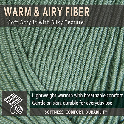 LaVita Baby Premium Anti-Pill Acrylic Yarn - 820 Yards, 3 x 3.5 oz - Warm, Airy Fiber with Silky Texture - Oeko-TEX Certified, Durable, Lightweight, Long-Lasting, Solid Pastel Colors - 3 Skeins Pack