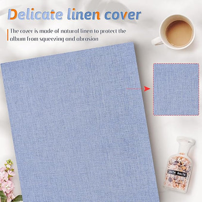Popotop Photo Album 4x6 600 Pockets for Wedding Gifts,Linen Hardcover Picture Albums for Family Anniversary Baby Vacation Pictures