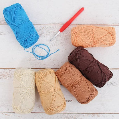 Threadart Crochet 100% Pure Cotton Size 2 Yarn Set | French Bouquet Colors | Pack of 6 Skeins Each 50 Grams | Fine #2 Yarn | 165 yds per Skein
