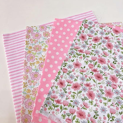 7Pcs 20" x 20" Cotton Fabric DIY Making Supplies Quilting Patchwork Fabric Fat Quarter Bundles DIY for Quilting Cotton Patchwork Cushions (Pink, 20" x 20")