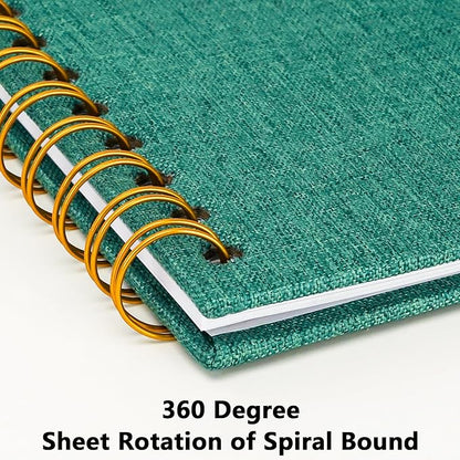 Yopih Linen Covered Scrapbook Photo Album, 10x10 Inches with Hardcover Kraft White Pages - Ideal for Travel, Wedding, Guest Book, Christmas, Baby Shower (20 Sheets/40 Pages)