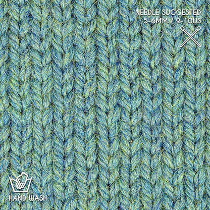 Bulky Set (6 x 1.75 oz) Super Soft Baby Alpaca Knitting Yarn Blue Green 328 Yards