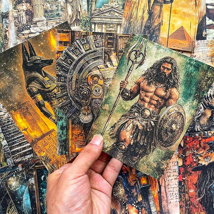 180 Sheets Vintage Adventure Scrapbook Paper Set – Ancient Civilizations, Dinosaurs, Astronomy, Greek, Mayan & Egyptian Decoupage Junk Journal Ephemera, Antique Aesthetic Collage Craft Supplies