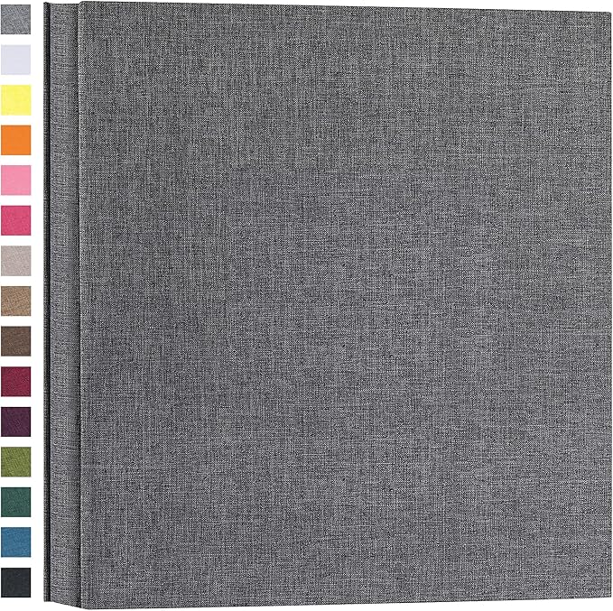 potricher Photo Album for 4x6 600 Photos Linen Cover Extra Large Capacity Picture Book for Family Wedding Anniversary and Baby (Gray)