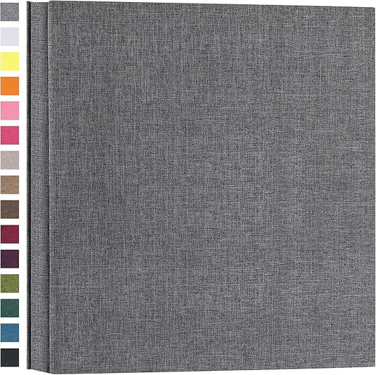 potricher Photo Album for 4x6 600 Photos Linen Cover Extra Large Capacity Picture Book for Family Wedding Anniversary and Baby (Gray)