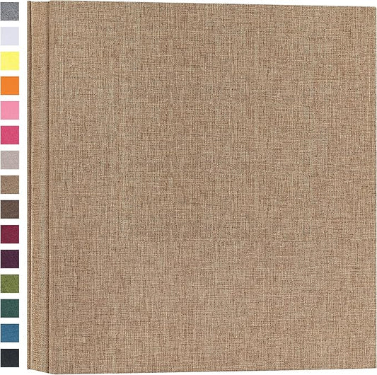 potricher Photo Album for 4x6 600 Photos Linen Cover Extra Large Capacity Picture Book for Family Wedding Anniversary and Baby (Khaki)