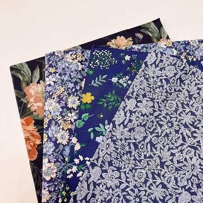 7Pcs 20" x 20" Cotton Fabric DIY Making Supplies Quilting Patchwork Fabric Fat Quarter Bundles DIY for Quilting Cotton Patchwork Cushions (Navy, 20" x 20")